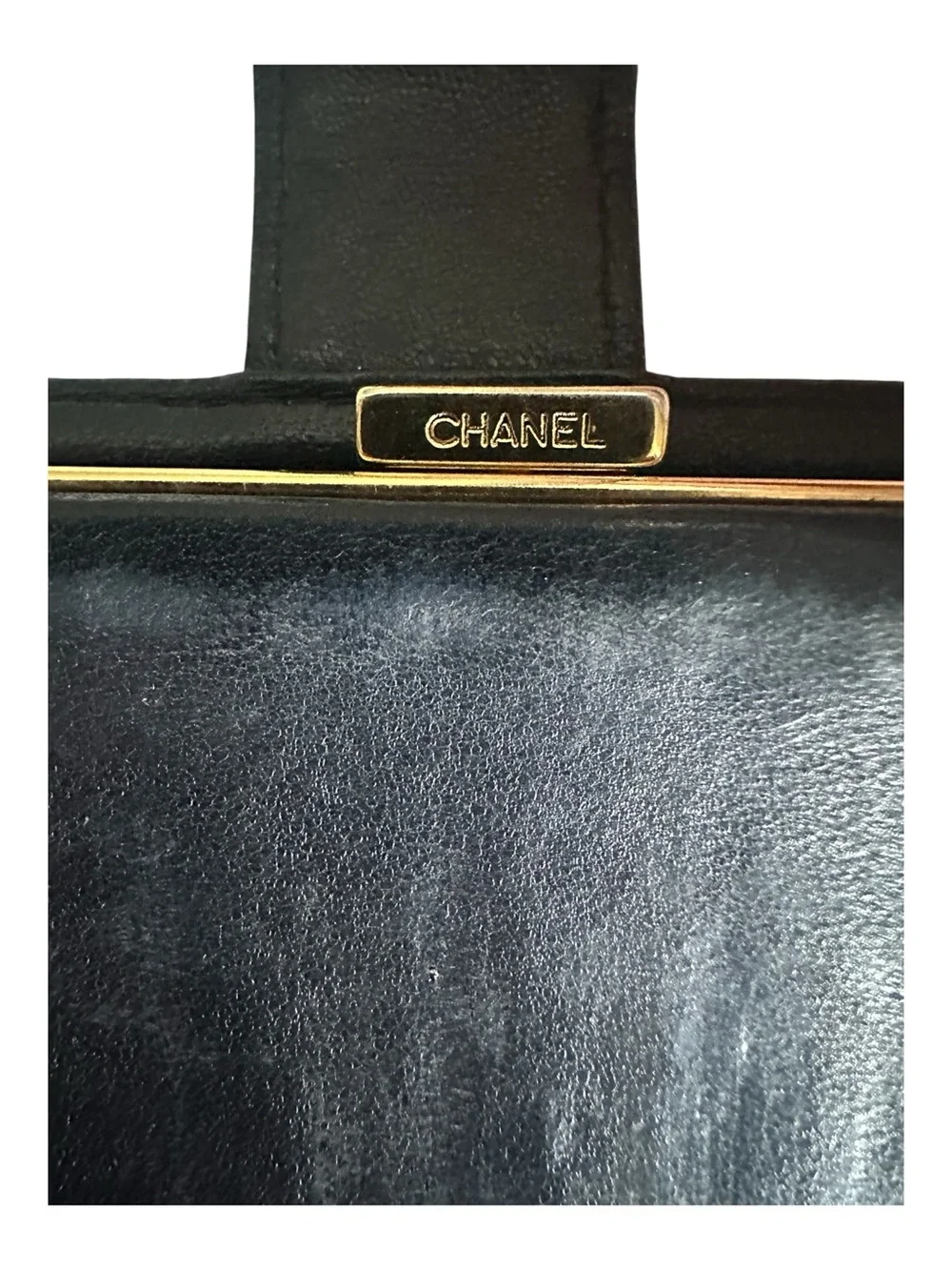 CHANEL Vintage Black Caviar CC French Long Wallet Kiss Lock Coin Purse 11 Series